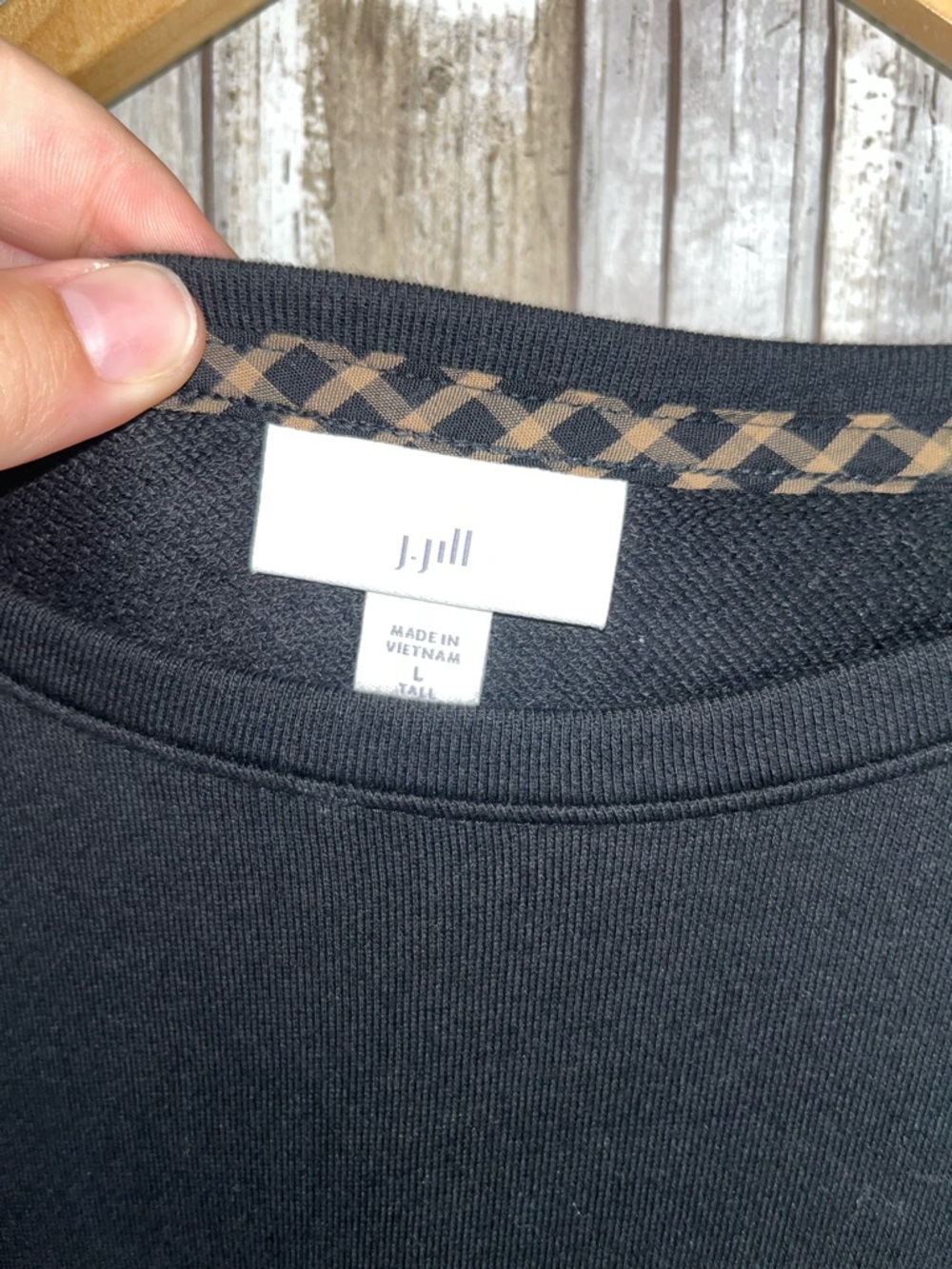 J Jill Dress Womens L Tall Midi Black Mixed Media Long Sleeve Casual Comfortable - Picture 4 of 4